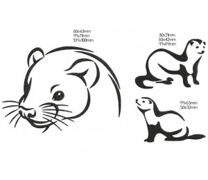 Stickdatei - Frettchen Silhouette